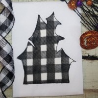  Haunted House Machine Applique Design, Triple Stitch